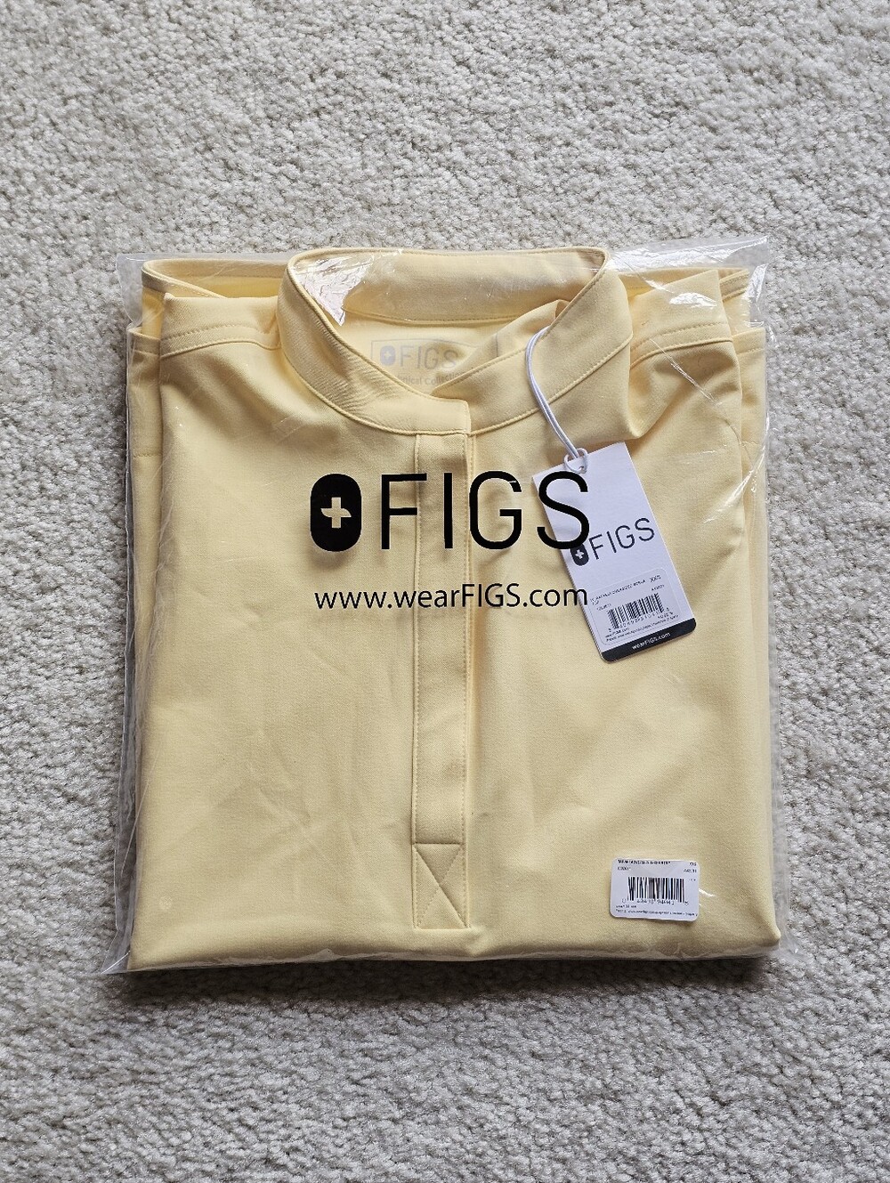 Figs Butter Yellow Rafaella Scrub Top
